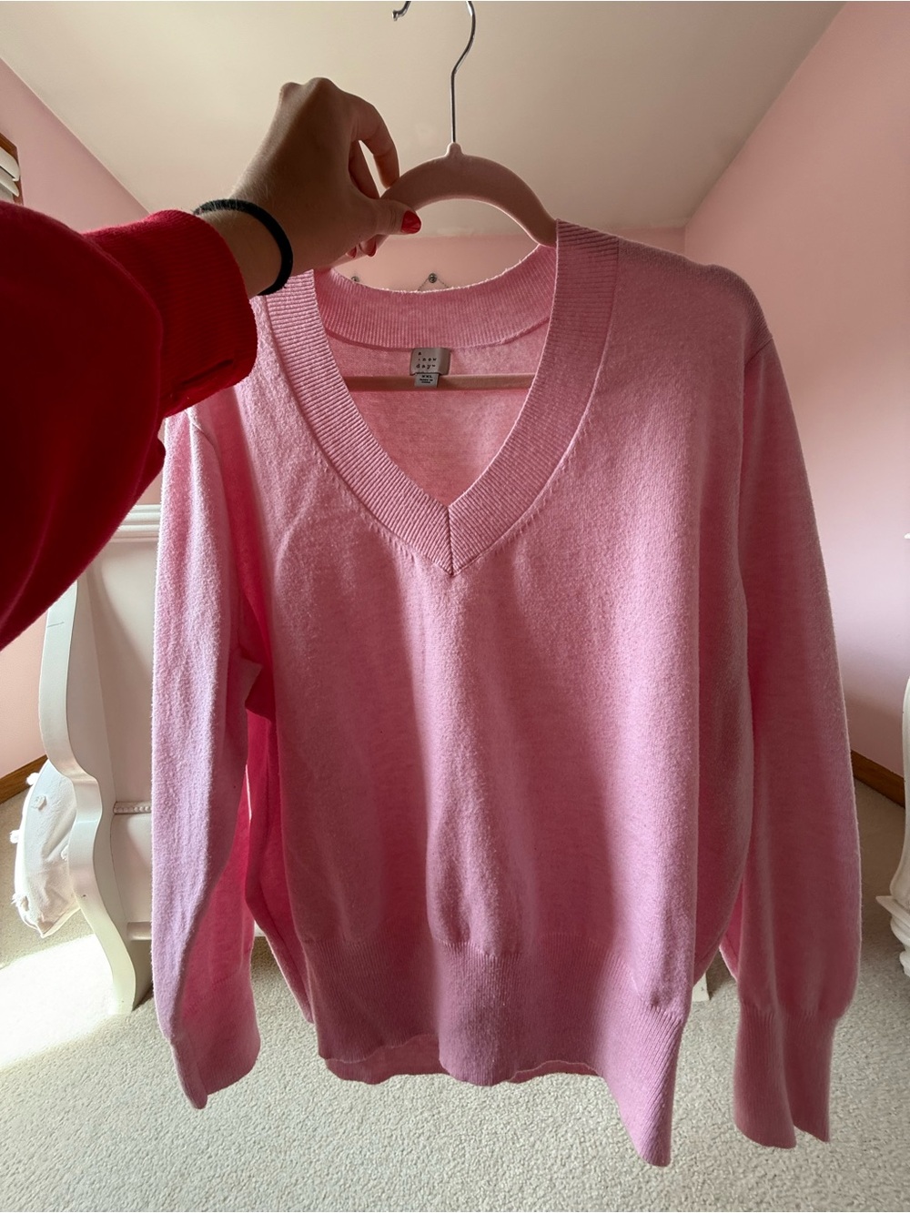 a new day Pink V-Neck Lightweight Women's Sweater